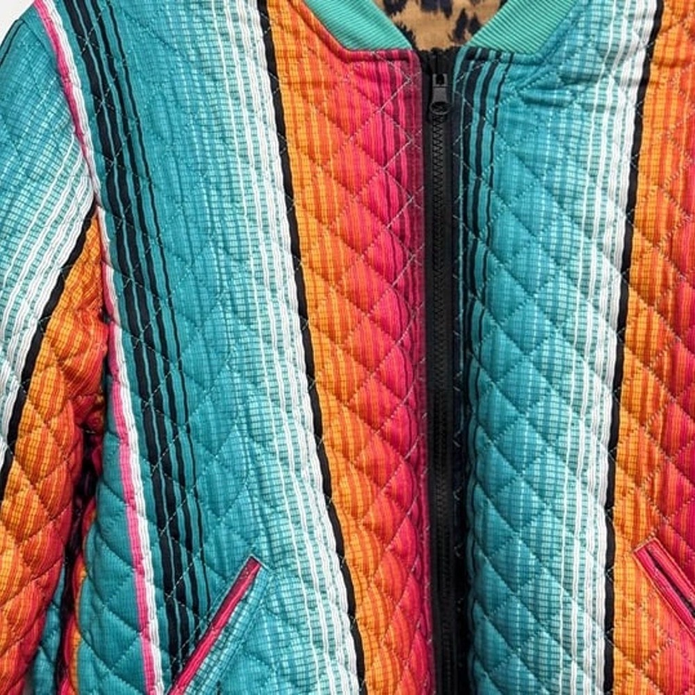 Reversible Bold Print Bomber Jacket: Double The S… - image 7